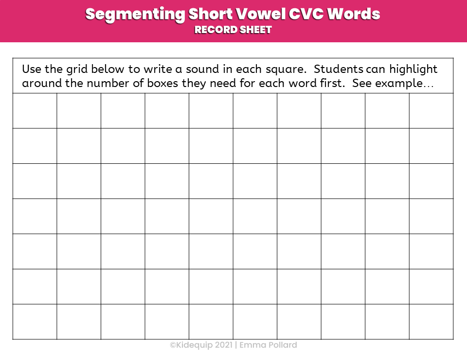 this is a page used for phoneme grapheme mapping in my phoneme segmentation board gam resource