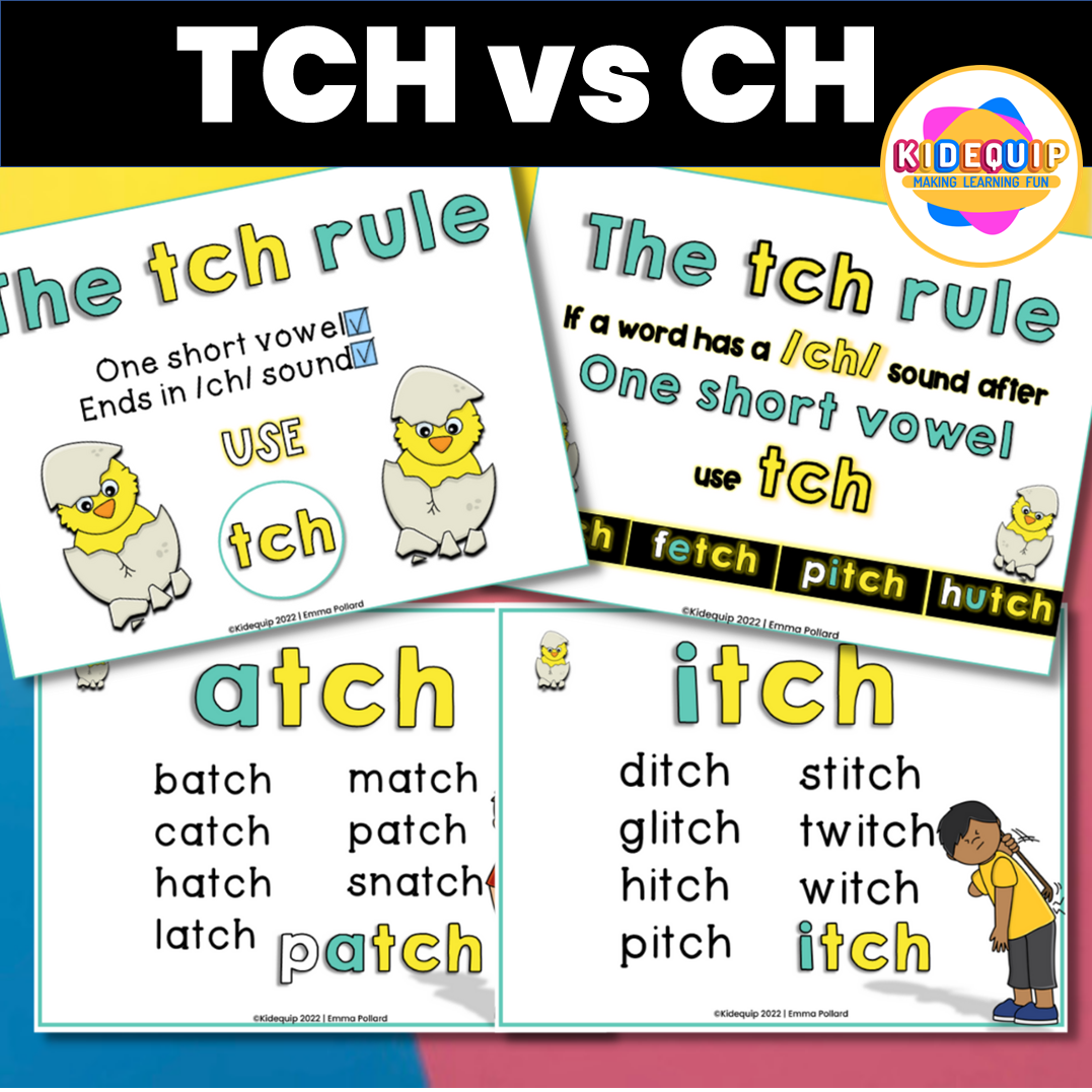 tch vs ch word lists and anchor charts