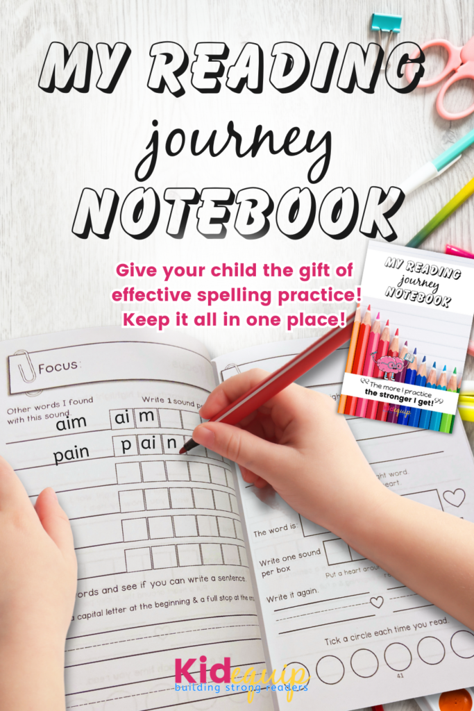 My reading journey notebook for use alongside a structured literacy programme for word mapping and orthographic mapping.