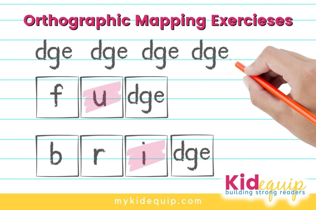 a visual of how to use mapping boxes to help the brain to orghographically map words