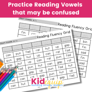 short vowel reading fluency grids