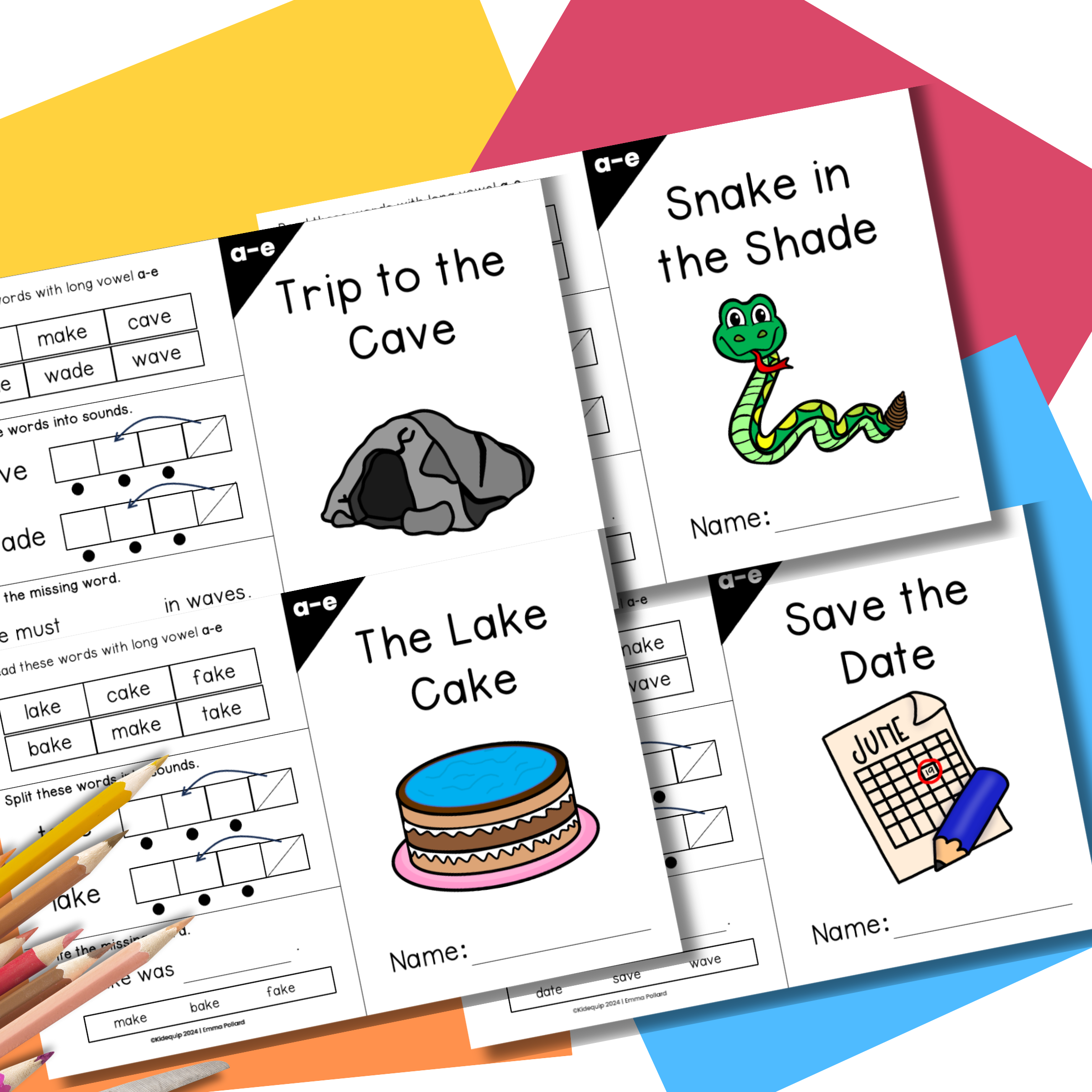 the foldable book version focused on a-e silent e spelling rule