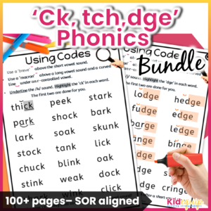 ck digraph and tch dge trigraph spelling activity pages